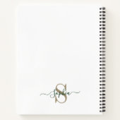 Elegantes Florales Personalisiertes Monogramm Name Notizblock (Rückseite)