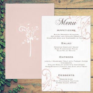 Elegantes Florales Pfirsich-Hauch-Hochzeitsmenü-Fl Flyer
