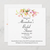 Elegantes, florales Pink-Brautparty Einladung (Vorne/Hinten)