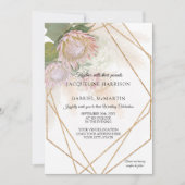 Elegantes florales Protea Pampas Grass Geometric G Einladung (Vorderseite)