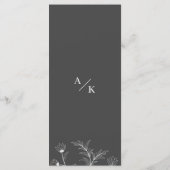 Elegantes florales Rauch grau Hochzeitsmenü Menükarte (Rückseite)