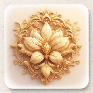 Elegantes florales Reliefdesign mit aufwendigen De Getränkeuntersetzer