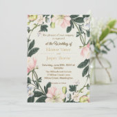 Elegantes florales romantisches Wraath Wedding Des Einladung (Stehend Vorderseite)