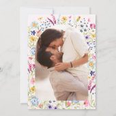 Elegantes, florales Rosa Brautparty Einladung (Rückseite)