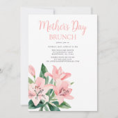Elegantes florales Rosa Muttertag Brunch Einladung (Vorderseite)