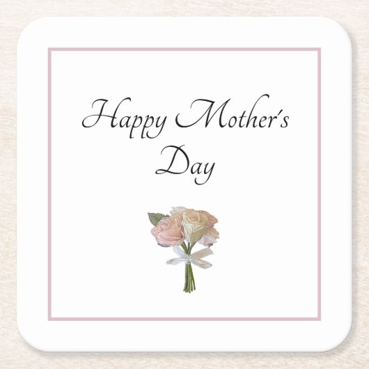 Elegantes florales Rose Mutter-Day-Party Rechteckiger Pappuntersetzer (Vorderseite)