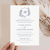 Elegantes florales Rose Wappen Wedding Monogram Ro Einladung