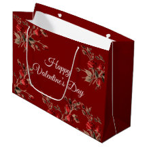 Elegantes Florales Rottes Frohes Valentinstag