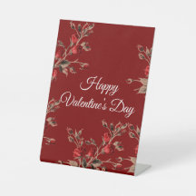 Elegantes Florales Rottes Frohes Valentinstag