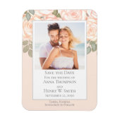 Elegantes florales Save the Date Hochzeitsslima-Fo Magnet (Vertikal)