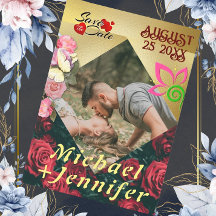 Elegantes, florales Save the Date individuelles Fo