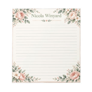 Elegantes florales Schreibpapier Notizblock