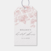 Elegantes, florales Script Pink Brautparty Gefalle Geschenkanhänger (Vorderseite)