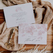 Elegantes, florales Script Rosa Brautparty Dankeskarte