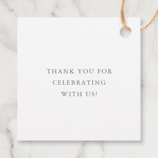 Elegantes, florales Script Rosa Brautparty Geschenkanhänger (Rückseite)