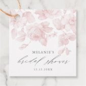 Elegantes, florales Script Rosa Brautparty Geschenkanhänger (Vorderseite)