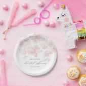 Elegantes, florales Script Rosa Brautparty Pappteller (Party)