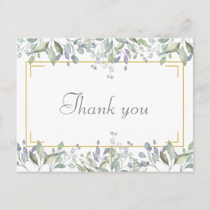 Elegantes florales Skript Business Vielen Dank Postkarte