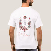 Elegantes, florales Tattoo-Inspiriertes Design T-Shirt (Rückseite)