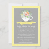 Elegantes florales Teacup Baby Dusche Tee Party Einladung (Vorderseite)