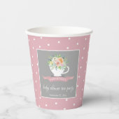 Elegantes florales Teacup Baby Dusche Tee Party Pappbecher (Vorderseite)