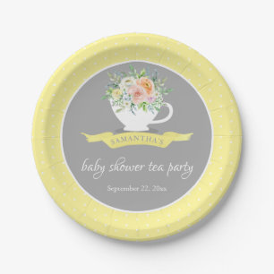 Elegantes florales Teacup Baby Dusche Tee Party Pappteller