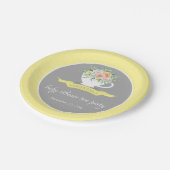 Elegantes florales Teacup Baby Dusche Tee Party Pappteller (Schrägansicht)