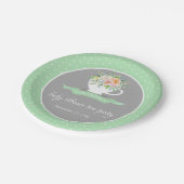 Elegantes florales Teacup Baby Dusche Tee Party Pappteller (Schrägansicht)