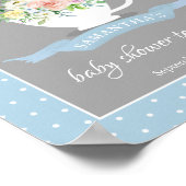 Elegantes florales Teacup Baby Dusche Tee Party Poster (Ecke)