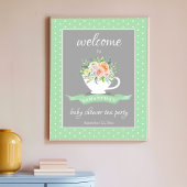 Elegantes florales Teacup Baby Dusche Tee Party Poster