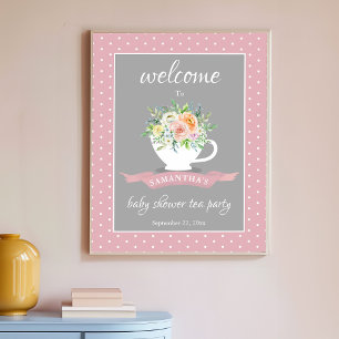 Elegantes florales Teacup Baby Dusche Tee Party Poster