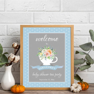 Elegantes florales Teacup Baby Dusche Tee Party Poster