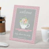 Elegantes florales Teacup Baby Dusche Tee Party Sockelschild (In SItu)