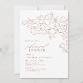 Elegantes, florales Terracotta Probe Dinner Einladung (Vorderseite)