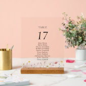 Elegantes florales Tischnummer Akryllisches Zeiche Acrylschild (Hochzeit)