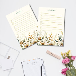 Elegantes, florales To-Do-List-Notepad Post-it Klebezettel