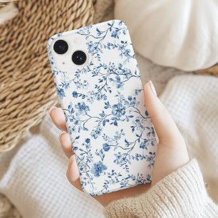 Elegantes florales Toile Blau und Weiß im Vintage- Case-Mate iPhone 14 Hülle