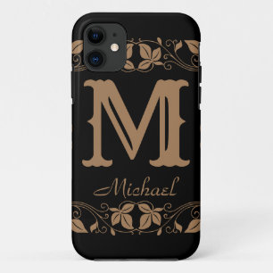 Elegantes florales Vintage-Monogramm mit individue Case-Mate iPhone Hülle