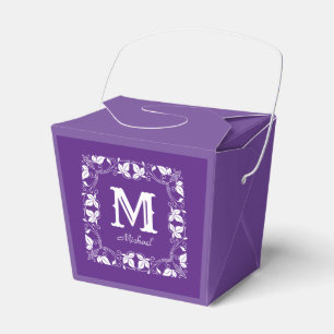 Elegantes florales Vintage-Monogramm mit individue Geschenkschachtel