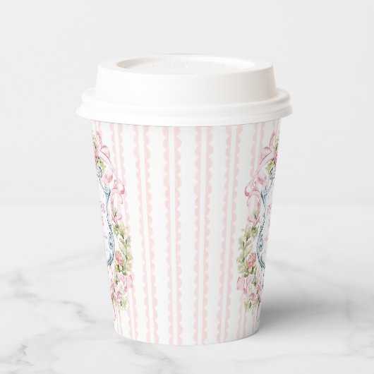 Elegantes florales Wappen | Frau Future Pappbecher (Links)