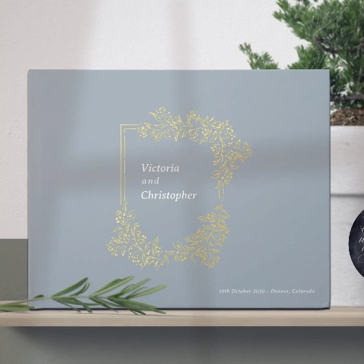 Elegantes florales Wappen Klassische botanische Ho Gästebuch