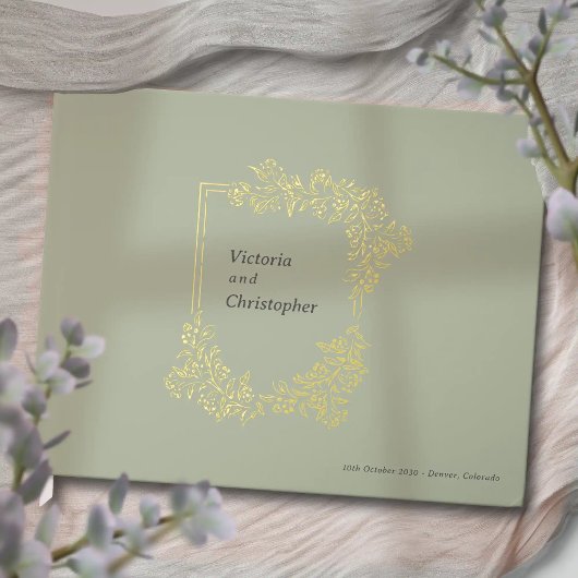 Elegantes florales Wappen Klassische botanische Ho Gästebuch