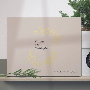 Elegantes florales Wappen Klassische botanische Ho Gästebuch