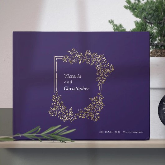 Elegantes florales Wappen Klassische botanische Ho Gästebuch