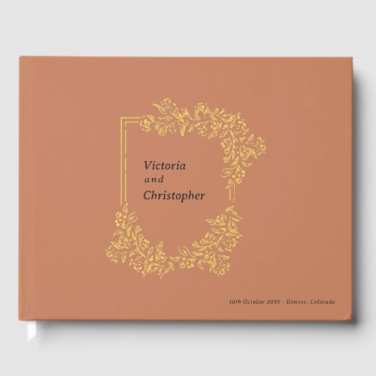 Elegantes florales Wappen Klassische botanische Ho Gästebuch (Vorderseite)