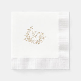 Elegantes florales Wappen Monogram Wedding Napkin Serviette