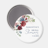 Elegantes florales Wasserfarbe-Script Brautparty Magnet (Vorderseite/Rückseite)