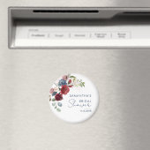 Elegantes florales Wasserfarbe-Script Brautparty Magnet (In Situ (Geschirrspüler))
