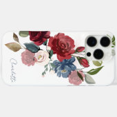 Elegantes florales Wasserfarbe-Script personalisie Case-Mate iPhone Hülle (Rückseite (Horizontal))