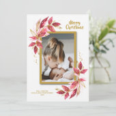 Elegantes florales Weihnachtsgebäck Foto Feiertagskarte (Stehend Vorderseite)